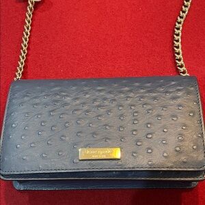 Kate Spade Navy Embossed Crossbody Bag